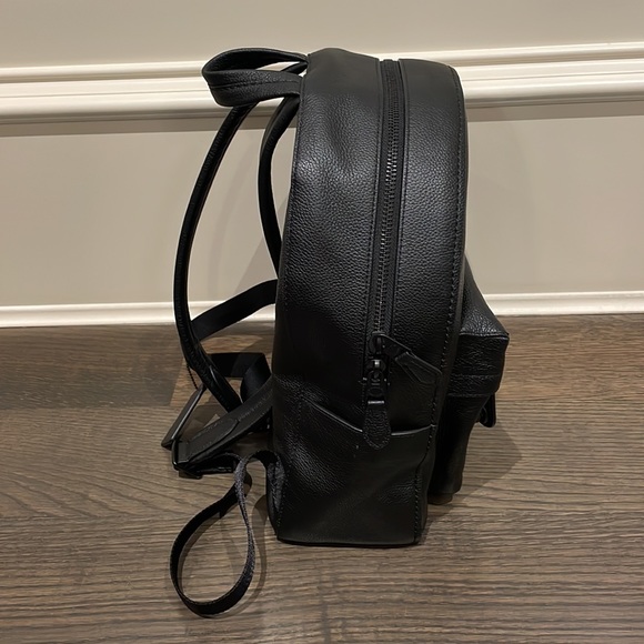 Coach Black 100% Real Leather Backpack - Picture 4 of 5